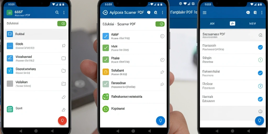 Antarmuka aplikasi Scanner PDF 666F yang intuitif dan mudah digunakan.