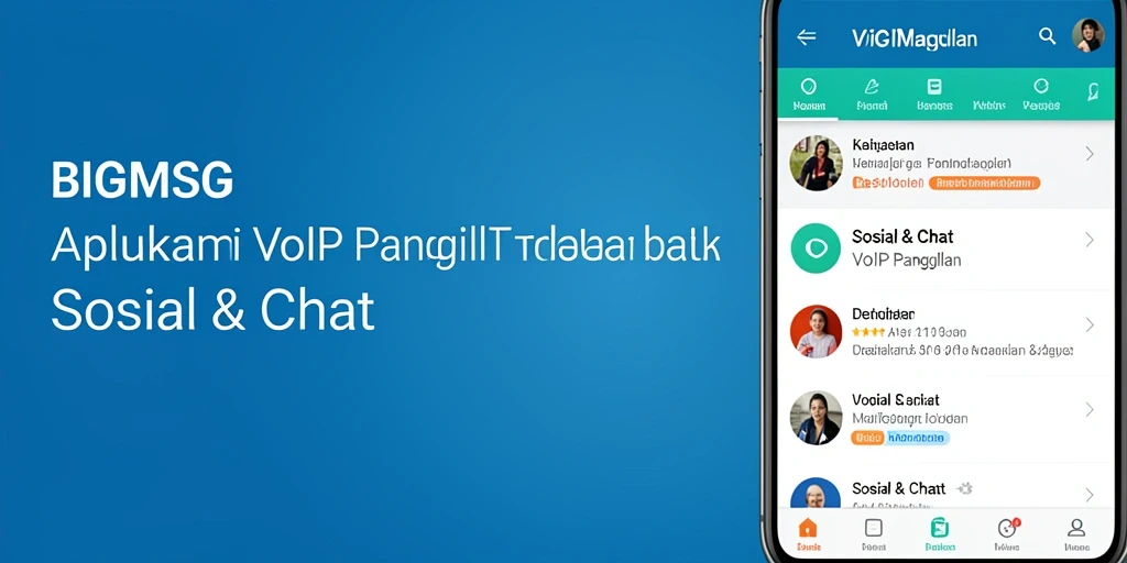 Antarmuka utama aplikasi BIGMSG dengan fitur VoIP Panggilan.