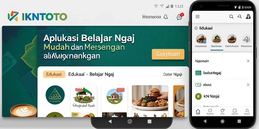 Tampilan antarmuka aplikasi IKNTOTO untuk belajar ngaji yang interaktif.