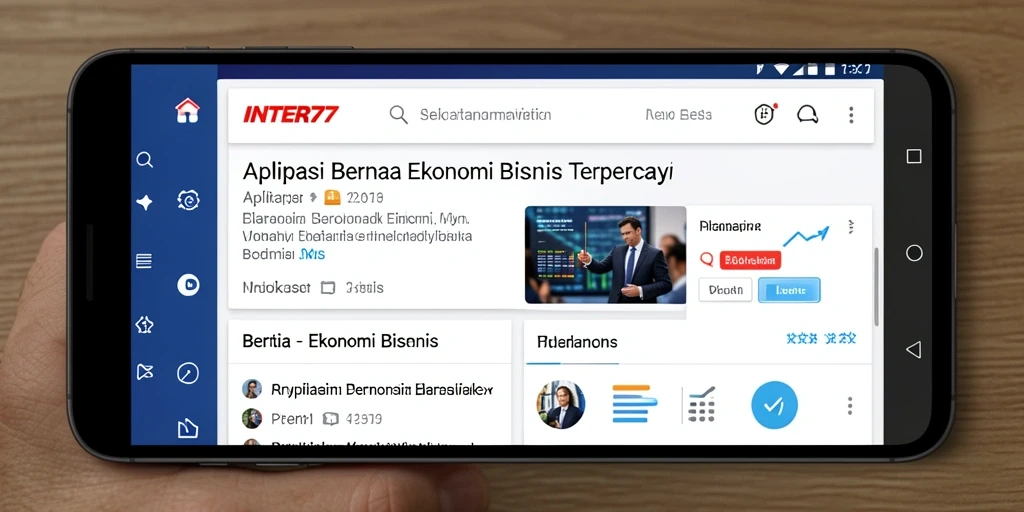 Tampilan antarmuka aplikasi INTER77 yang informatif dan mudah digunakan.