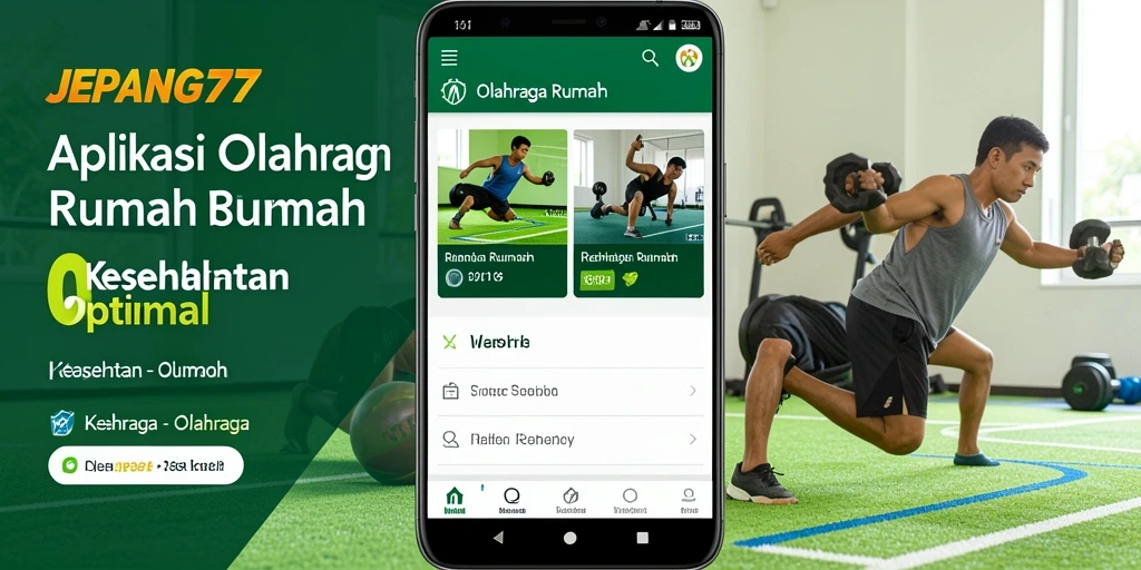 Tampilan antarmuka aplikasi Olahraga Rumah JEPANG77 yang menarik.