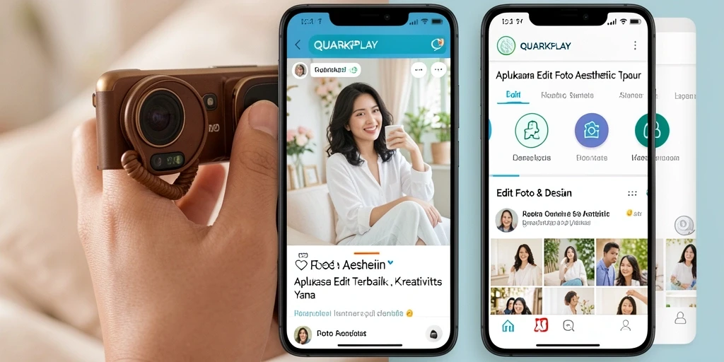 Antarmuka QUARKPLAY yang menarik dan mudah digunakan untuk Edit Foto Aesthetic.