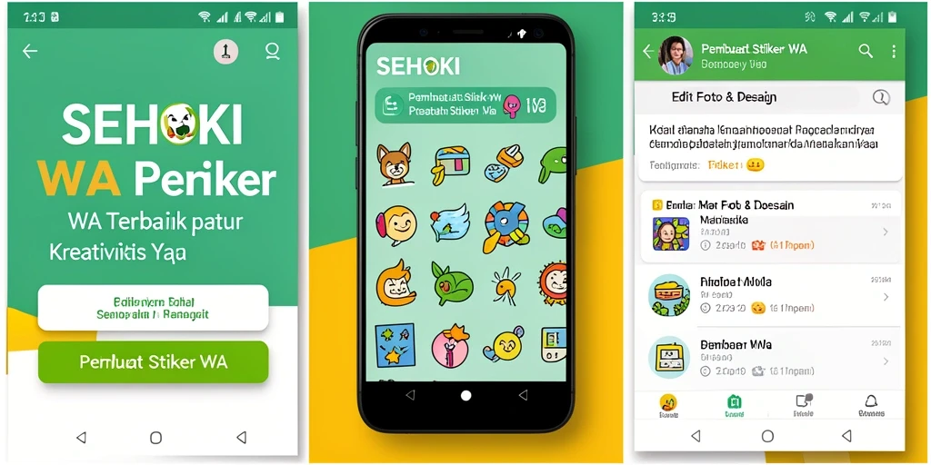 Screenshot antarmuka aplikasi SEHOKI untuk Pembuat Stiker WA.